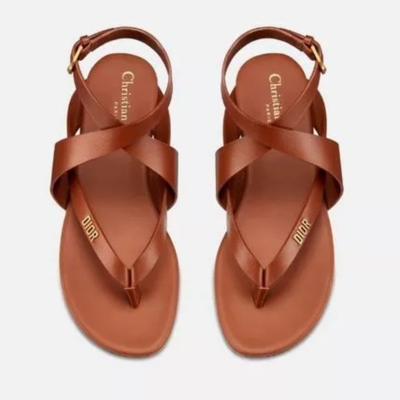 Dior Shoes - Authentic Dior | Brown Calf Skin Thong Sandals